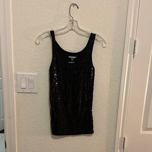 Old Navy Black Sequin Tank Top